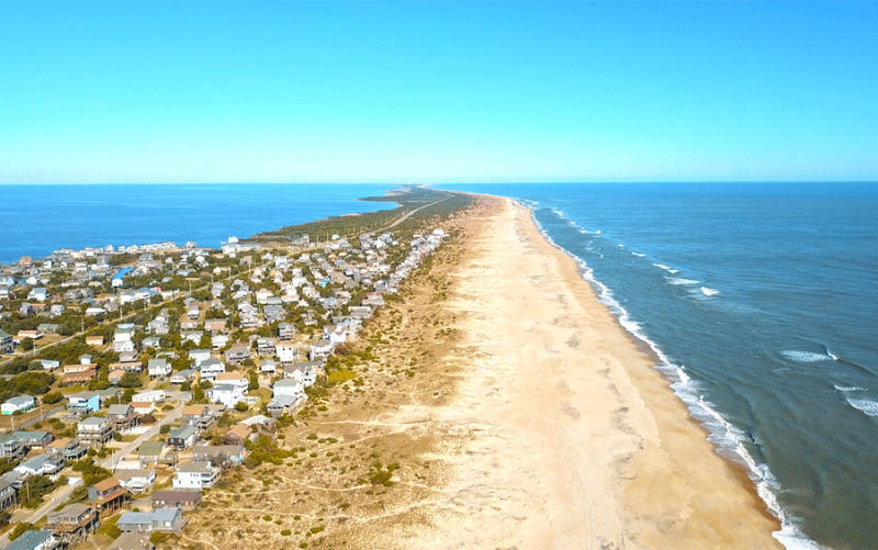 Hatteras Island Image of Hatteras Island from above.