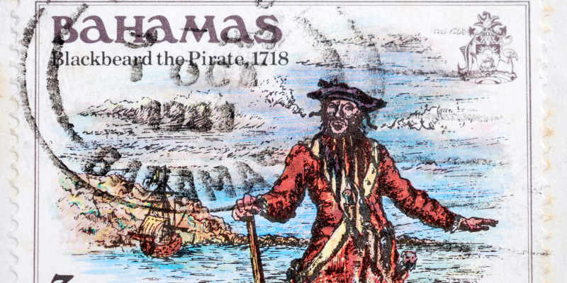 Bahamas Blackbeard Pirate Stamp Bahamas Blackbeard Pirate Stamp