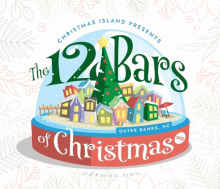 Experience the 12 Bars of Christmas today! Snow globe with the 12 Bars of Christmas Text