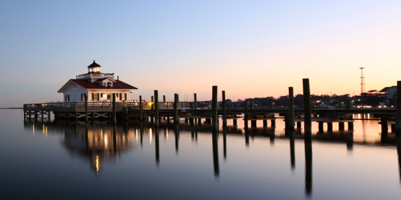 Roanoke Marshes Sunset Image of sunset near the Roanoke Marshes Lighthouse.